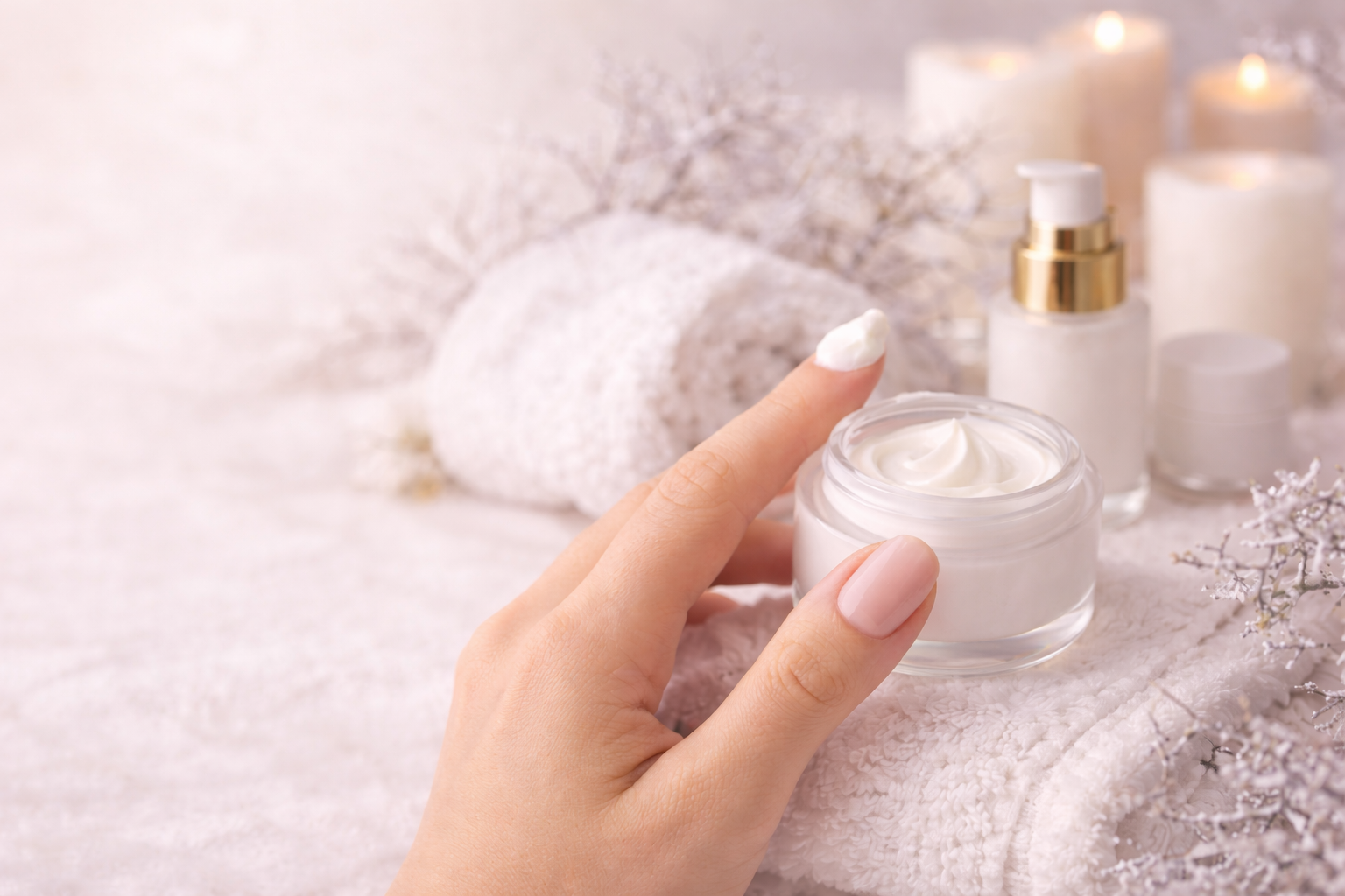 Winter skincare routine guide for dry skin with hydrating, barrier-supporting steps
