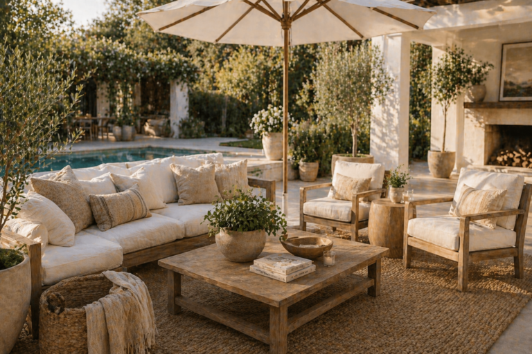 Backyard Lounge Design for a Relaxed Organic Modern Summer Escape